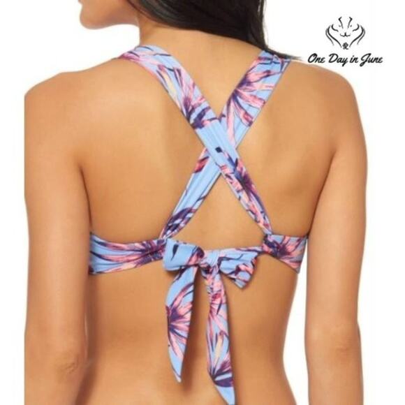 Jessica Simpson Palmy Days O-Ring Bandeau Bikini Top Size M - Picture 2 of 2